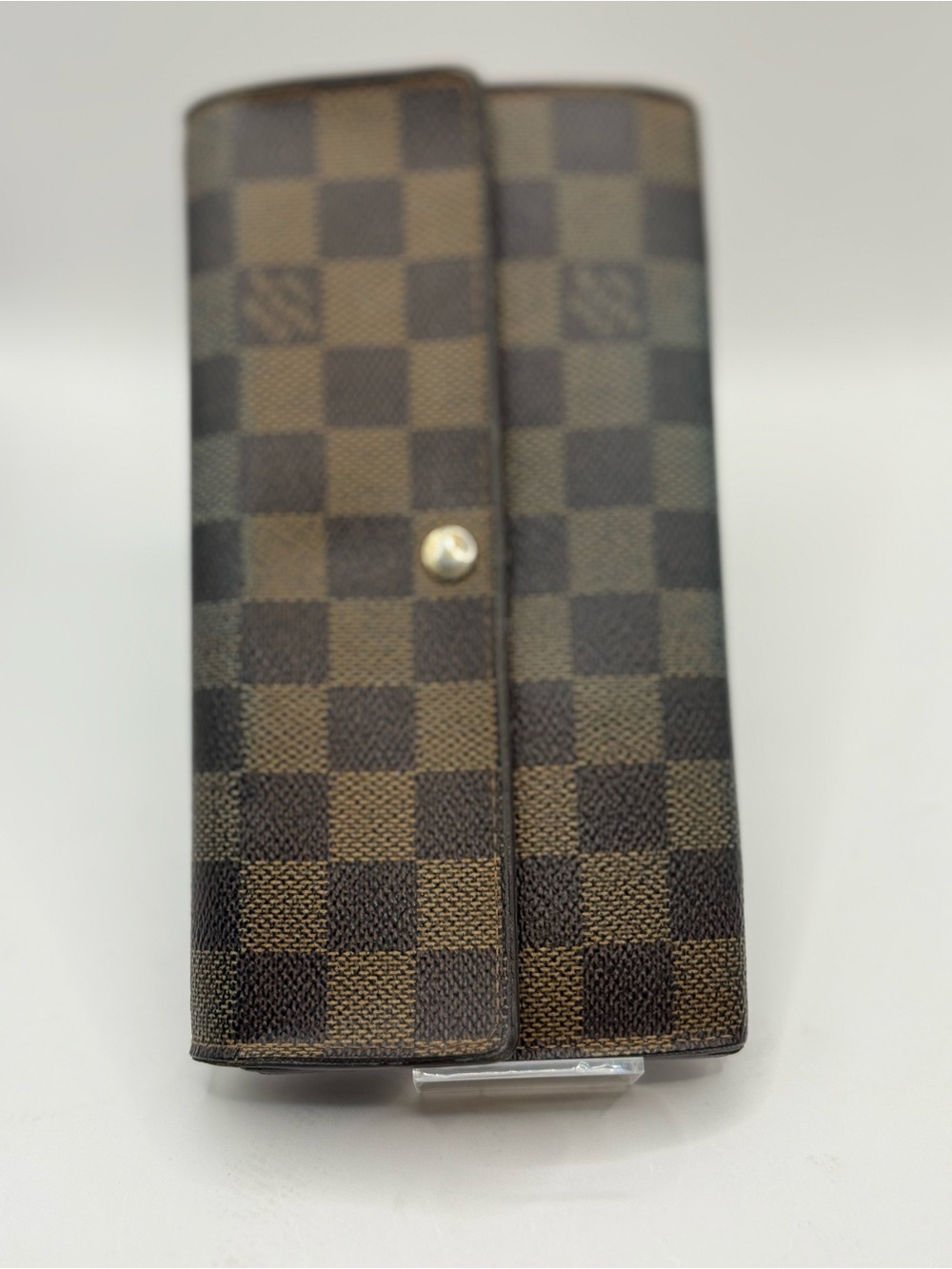 Louis Vuitton Damier Ebene Long Wallet in Brown Checkered